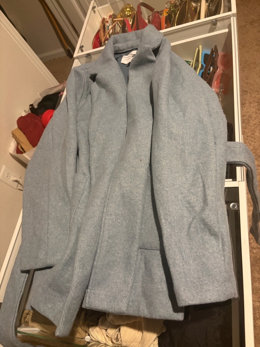 Fashion Nova Light Blue Trench Coat